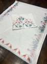 White Linen Digital Printed Saree For Women thumb 5