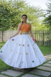 14 Kg Rayon fabric With Real Mirror & Codi Work Navratri Chaniya Choli