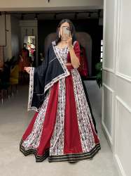 Black and Red  Plain and Printed With Gota Patti Touchup Choli