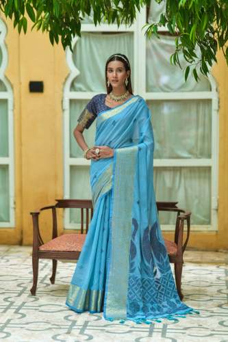 Colorful Soft Cotton Silk Saree with meena Weave 