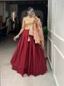 Dramatic look Pure cotton lehenga with foil print dupatta thumb 1
