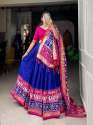 Elegant Tussar Silk Patola Print With foil work Lehenga Choli thumb 3