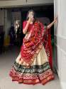 Elegant Tussar Silk Patola Print With foil work Lehenga Choli thumb 4