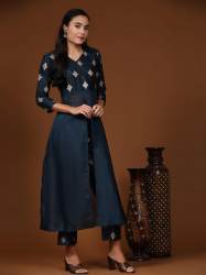 Fancy Chanderi Kurti Pant Set