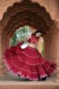 Fully Flared Red Gotta patti Work Lehenga  thumb 1