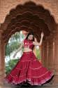 Fully Flared Red Gotta patti Work Lehenga  thumb 5
