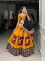 Gamthi Style Mustard Yellow with Black Dupatta  Chaniya Choli thumb 2