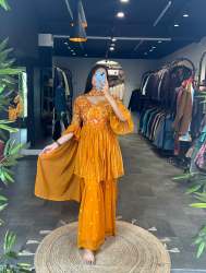 Mango Cocktail Readymade Palazzo Top With Dupatta 