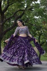 Purple Sequins And thread Embroidered work Lehenga Choli 