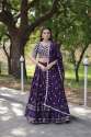 Purple Sequins And thread Embroidered work Lehenga Choli  thumb 2