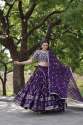 Purple Sequins And thread Embroidered work Lehenga Choli  thumb 3