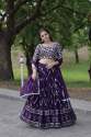 Purple Sequins And thread Embroidered work Lehenga Choli  thumb 4