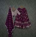 Purple Sequins And thread Embroidered work Lehenga Choli  thumb 9