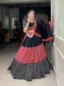 Red And Black Garba Special Cotton Chaniya Choli 