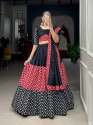 Red And Black Garba Special Cotton Chaniya Choli  thumb 1