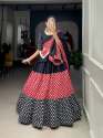 Red And Black Garba Special Cotton Chaniya Choli  thumb 2