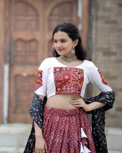 Traditional Bandhani Print Rayon Garba Choli 