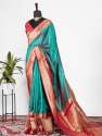 Trendy Green Soft silk Banarasi Weaving Saree thumb 3