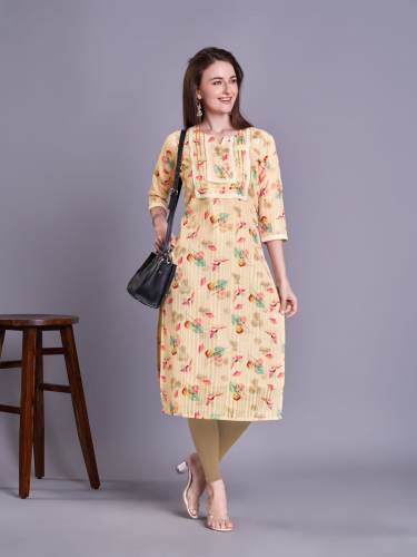 Trendy Linen Digital Printed Kurtis 