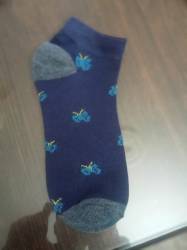 Kids Blue Knitted Butterfly Socks