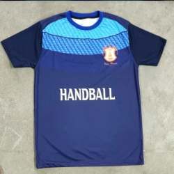 Mens Blue Printed Half Sleeves T Shirt