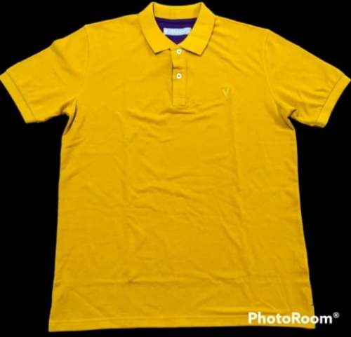 Mens Plain Yellow Polo Collar Half Sleeve T Shirt