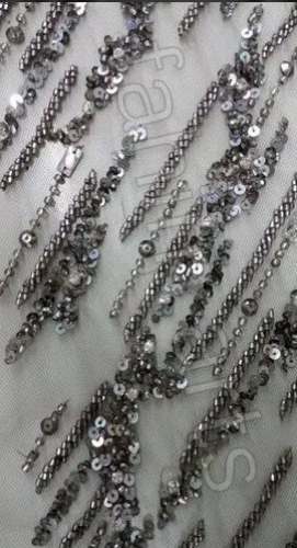 Fahim Arts Presents Hand Beaded Embroidered Fabric  by Fahim Arts