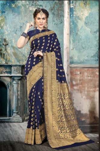 Dark Designer Art Silk Zari Work Saree