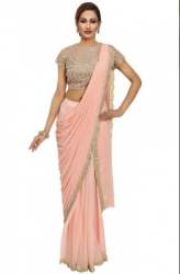 Peach Lehenga Saree For Women