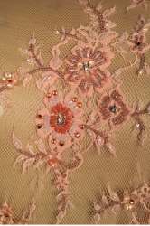 Blush Beaded Fabric 