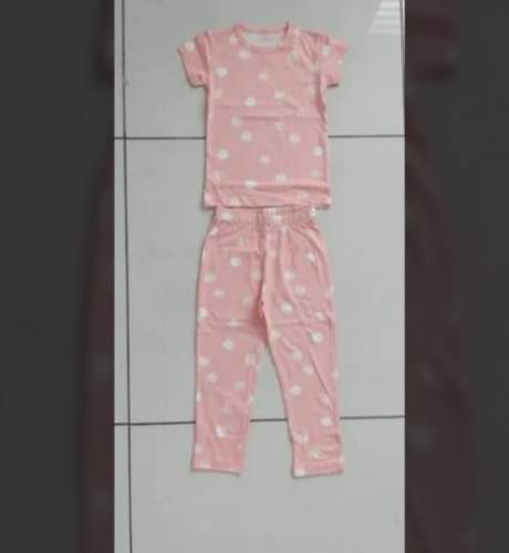 Girls Kids Pink Night Suit