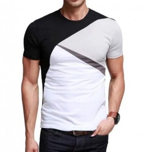 Mens Round Neck Cotton Half Sleeve T Shirt 