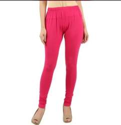 Pink Lycra Cotton Leggings For Women
