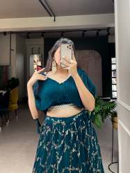 Crushed Georgette Embroidery Work Co-ord set