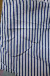 Mens White And Blue Striped Shirting Fabric