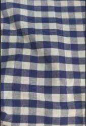Mens White And Blue Uniform Checks Fabric