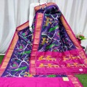 PURE IKAT PATTU FOREST DESIGN SAREE  thumb 5