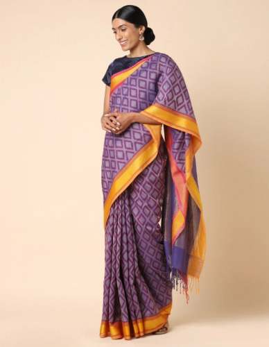 New Handloom Ikat Cotton Saree For Women by Aadyam Handwoven