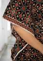 Black Cotton Pattola Print Manual embroidery Kaftaan and Pant Set thumb 3