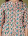  PEACH COLOR A LINE PRINCES CUT BOTH SIDE POCKET KURTI thumb 3