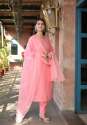 Pink Rayon Lurex Hand Adda And Embroidery Work kurti Pent With Chiffon Dupatta Set