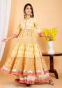  Yellow Complete Gotta Lace Work Cotton Long Kurti Sharara Dupatta Set thumb 3