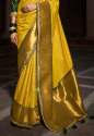 Banarasi Dola Silk Golden Yellow Saree For Women thumb 1