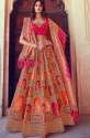 fancy-orange-and-pink-banarasi-silk-lehenga