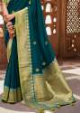 New Arrival Teal Green Dola Silk Saree For Women thumb 1