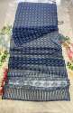 Linen Cotton Blue Printed Ready To Wear Saree thumb 3