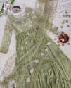 New Collection Georgette Gown With Net Embroidery Dupatta thumb 1