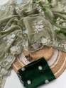 Beautiful pure Burberry Jimmy choo Saree With Sequence Work thumb 5