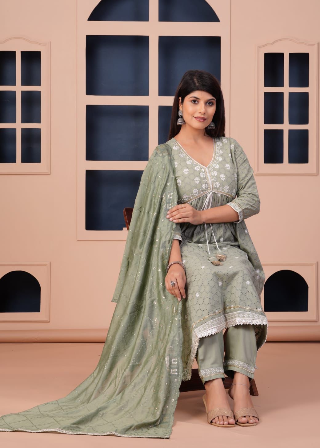 Unique Ladies ready-made chicken Kari suit by Roseberry Creations