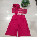 One Shoulder Style Khadi Cotton Palazzo and Top Set For Kids Girls  thumb 2